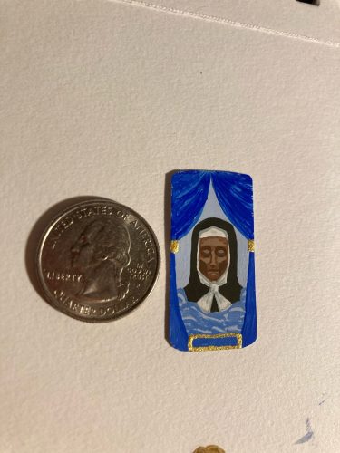 A reliquary for an imaginary saint's head.